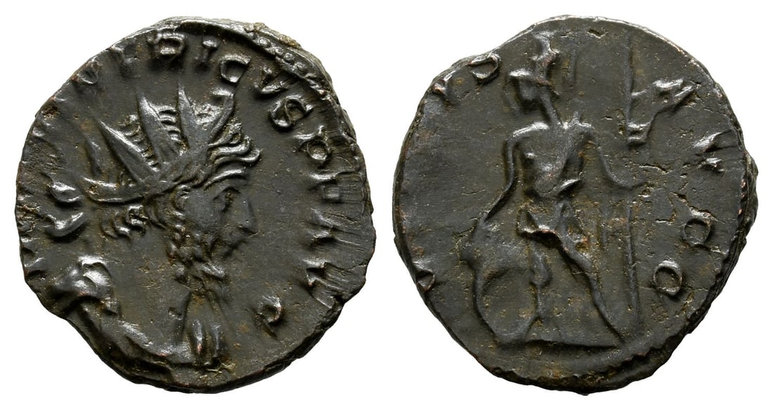 Tetricus I, Romano-Gallic Emperor BI Antoninianus.: Struck AD 272-273. Treveri mint. IMP C TETRICVS P F AVG, radiate, draped and cuirassed bust to right / VIRTVS AVGG, Mars standing to left, holding spear and shield. RIC V.2 148; Cohen 207; Cunetio 261