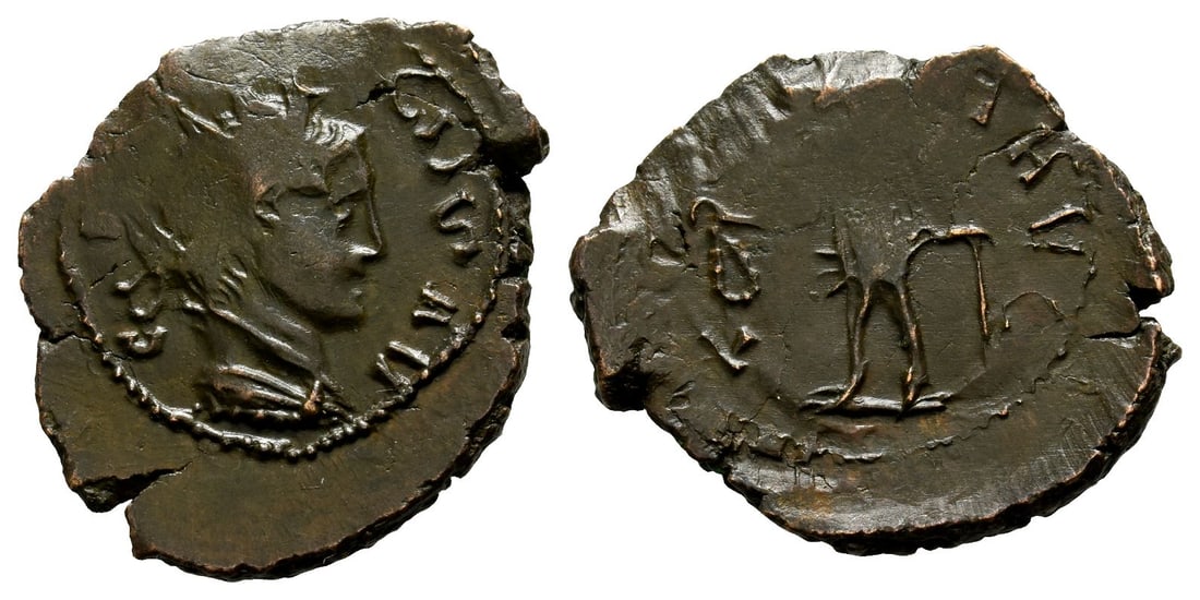 Tetricus II, as Caesar BI Antoninianus.: AD 271-274. Uncertain mint. Local imitation. Radiate and draped bust to right / Victory standing to left, holding wreath and palm. Cf. RIC V.2 224. 4.33gr, 25mm, 2h. Property of a North London, UK, ge