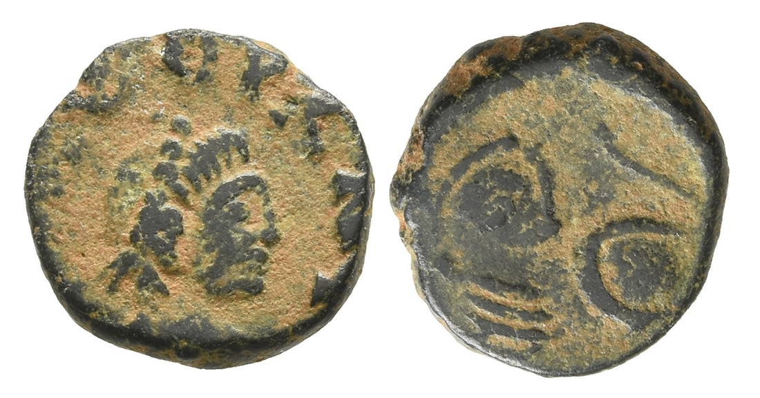 Leo I AE 11mm.: AD 457-474. Constantinople mint. Diademed, draped and cuirassed bust to right / Lion crouching to left, head to right. Cf. RIC X, 673-4. 1.21gr, 11mm, 9h. From the collection of a gentleman, acquired 