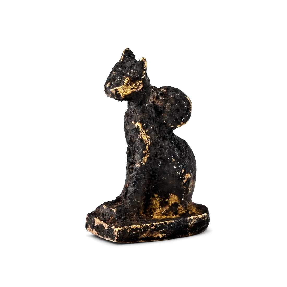 Egyptian Seated Gold Bastet Cat Amulet (1 of 1)
