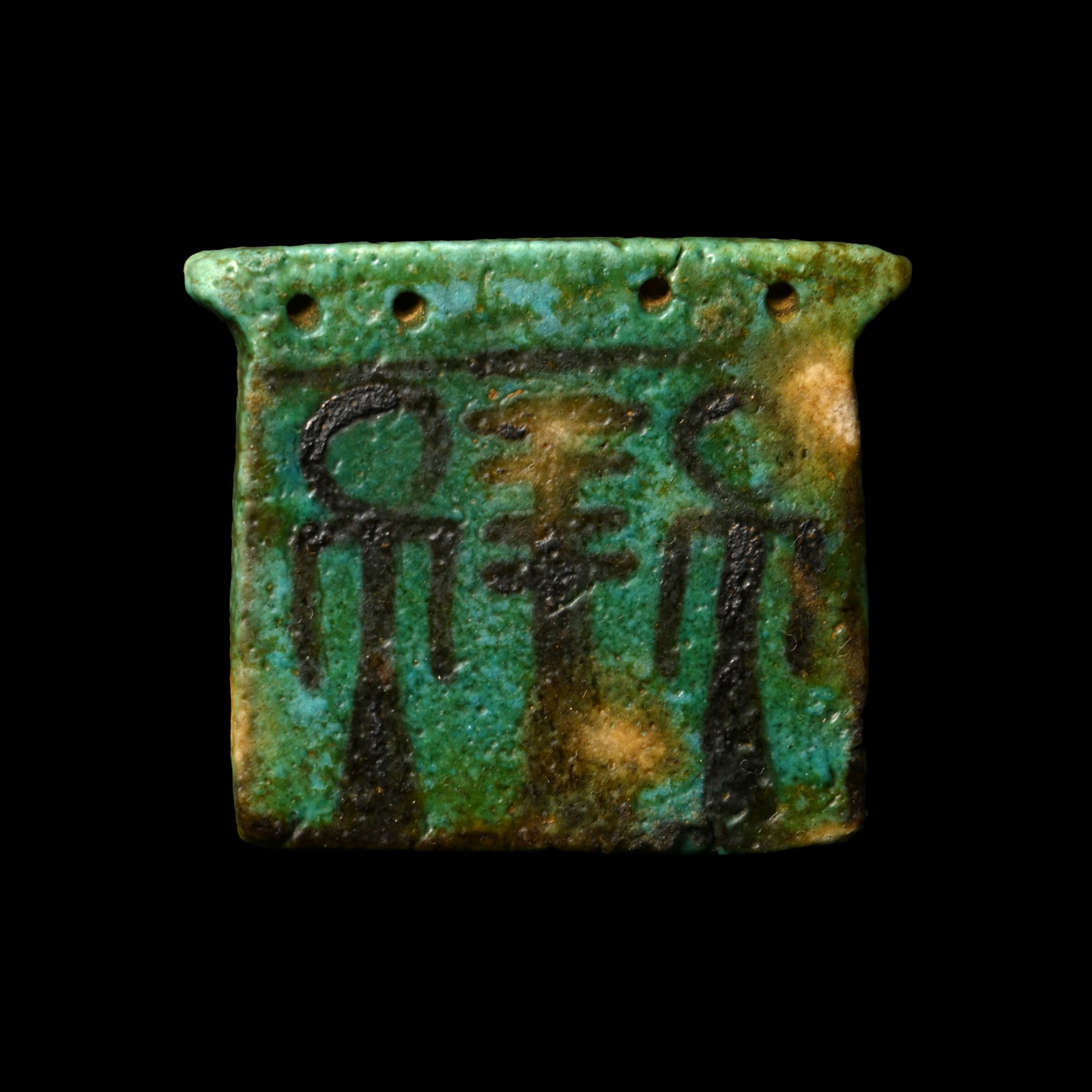 Egyptian Blue Glazed Faience Pectoral (1 of 2)