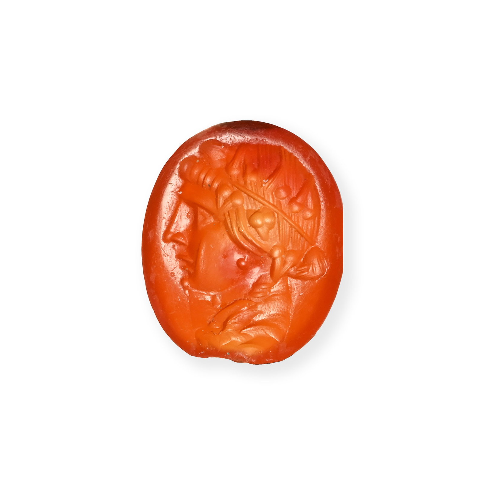 Roman Carnelian Intaglio with Head of Bacchante (1 of 2)