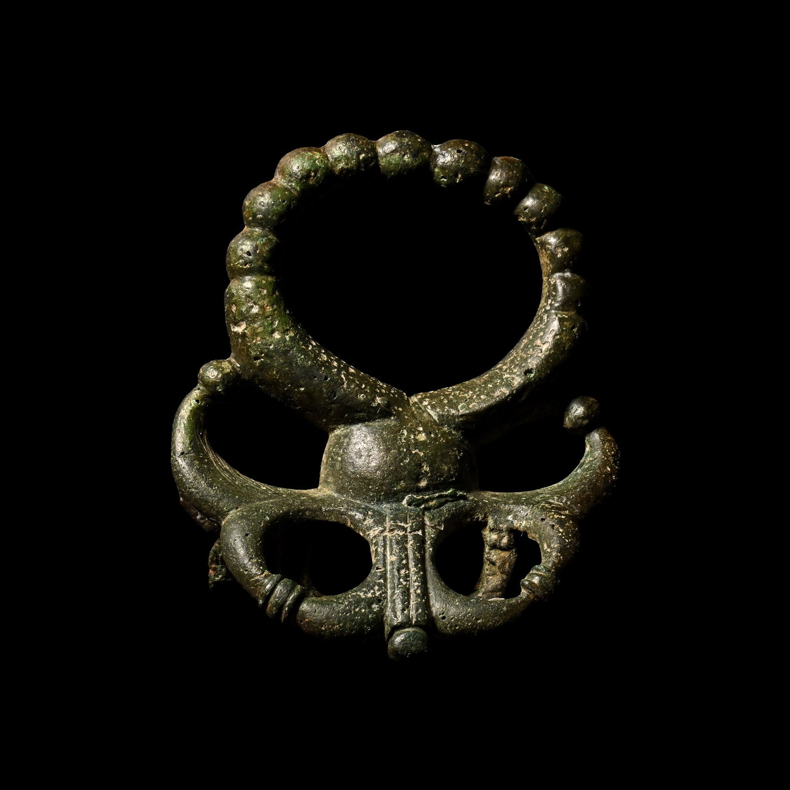 Celtic Bronze Openwork Chariot Teret Ring (1 of 1)