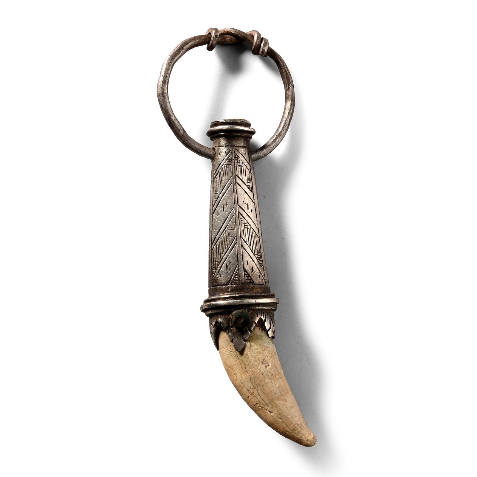 Viking Age Silver Pendant with Wolf's Tooth (1 of 1)