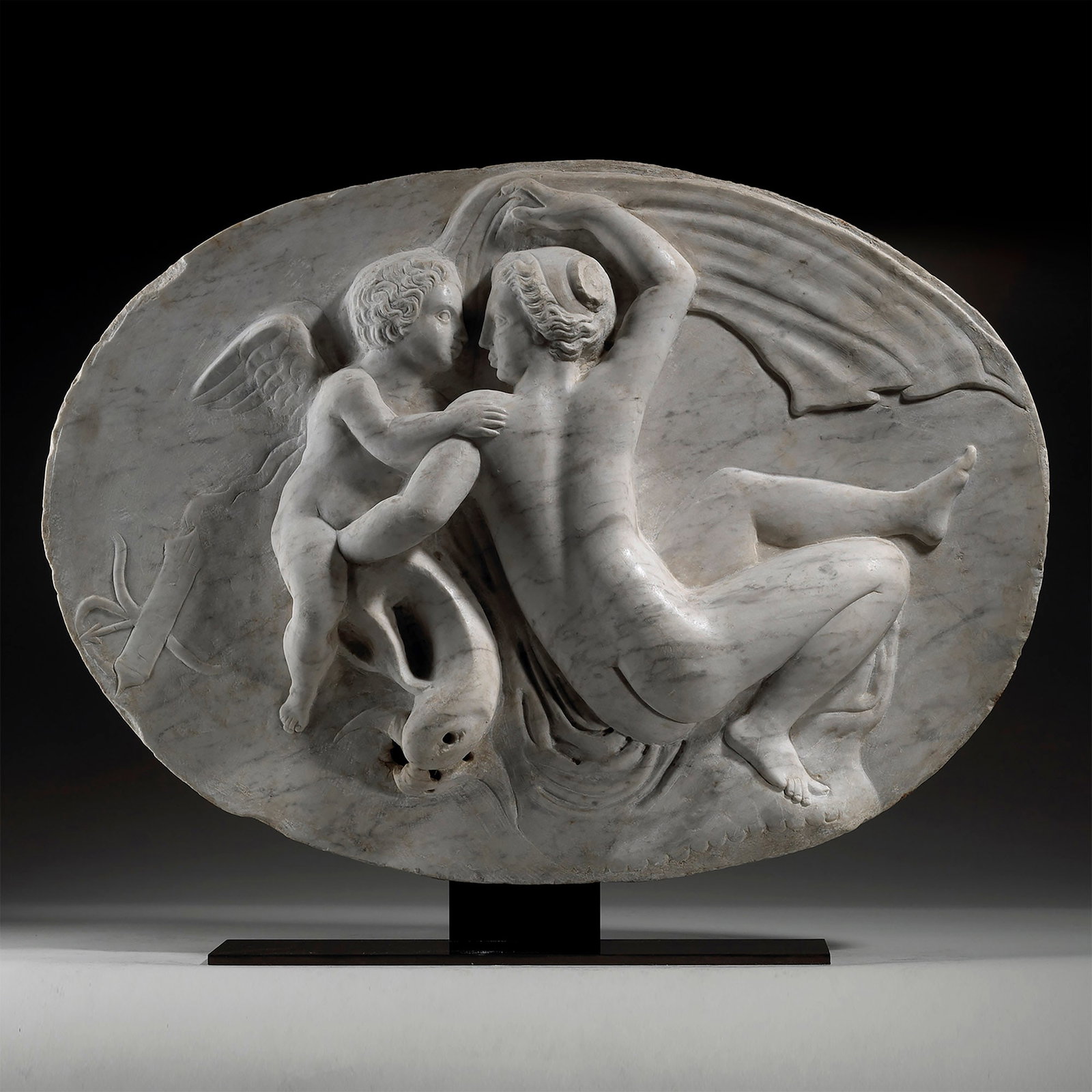 Renaissance Fontainebleau Marble Plaque with Psyche Revived by Eros's Kiss (1 of 2)