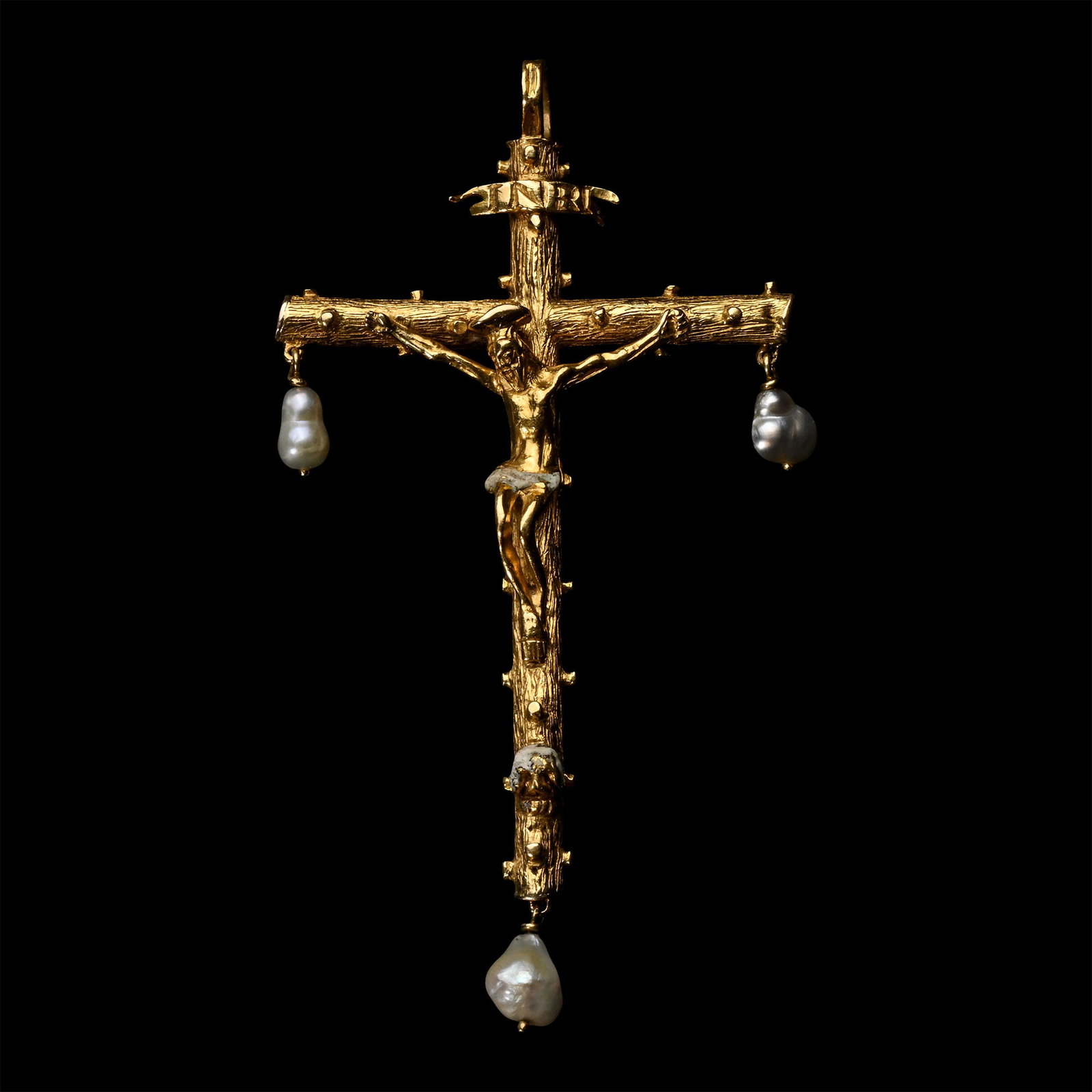 Renaissance Gold and Enamelled Crucifix Pendant (1 of 2)