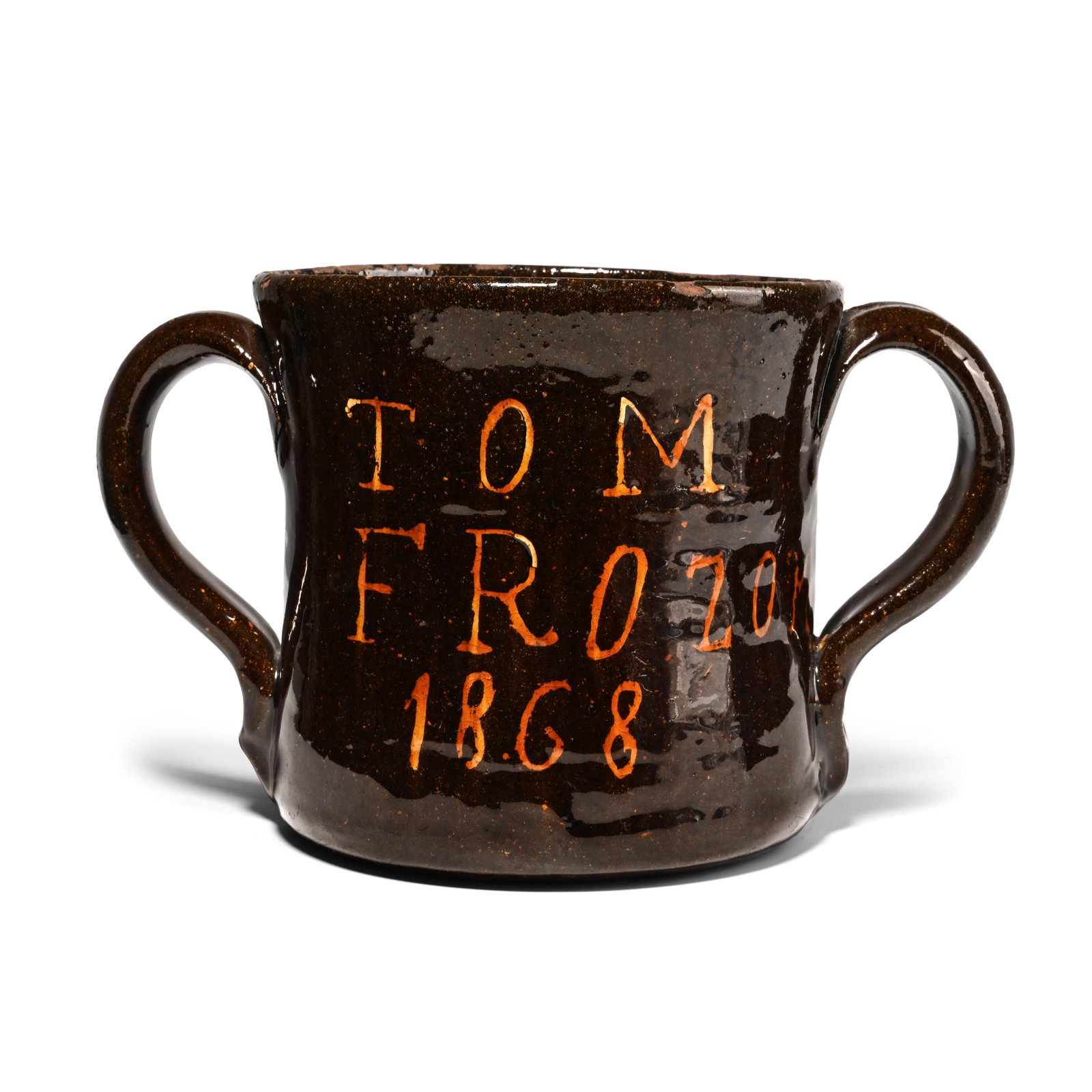 Slipware Frog 'Loving Cup' Named Tom Frozon (1 of 1)