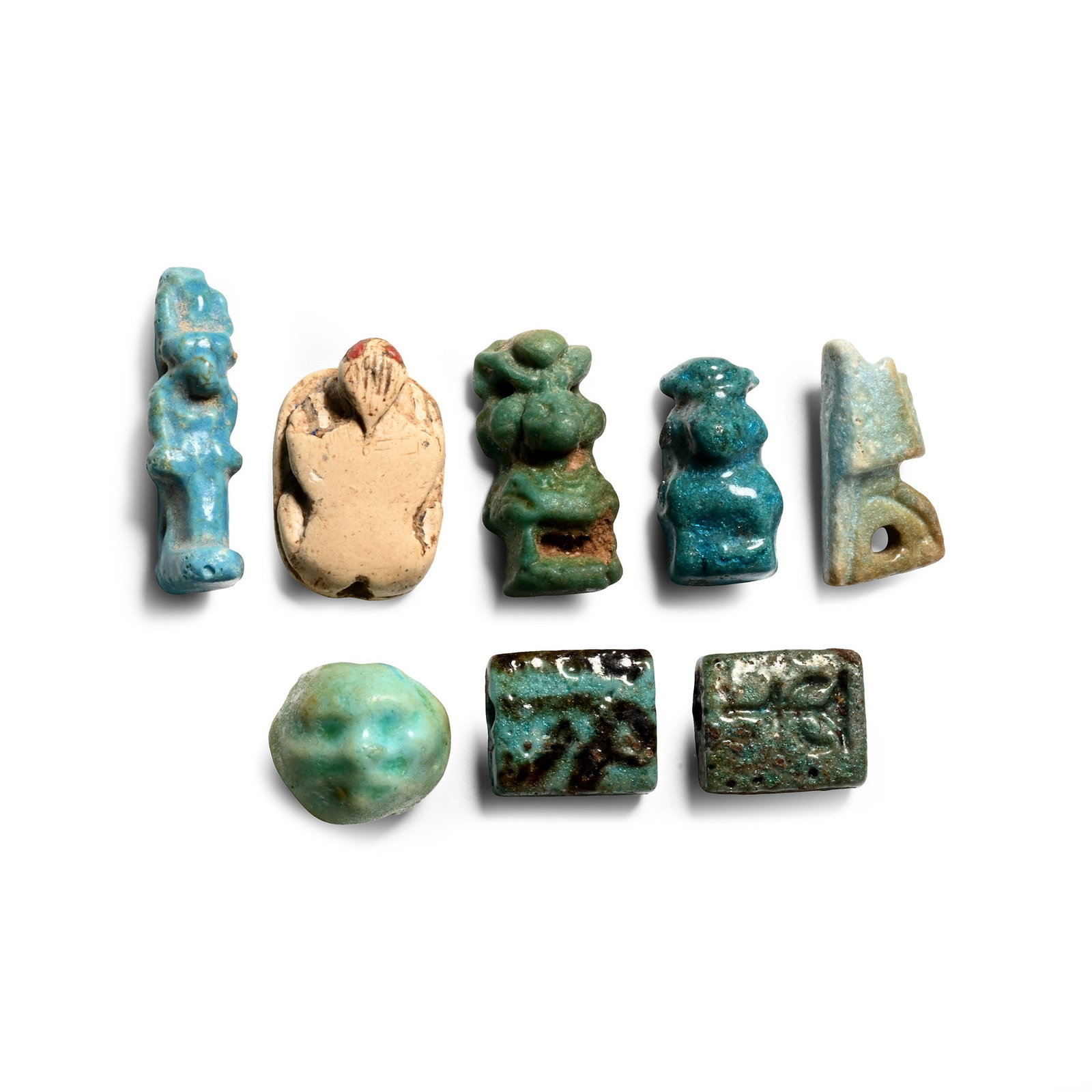 Egyptian Mixed Faience Amulet Collection (1 of 1)