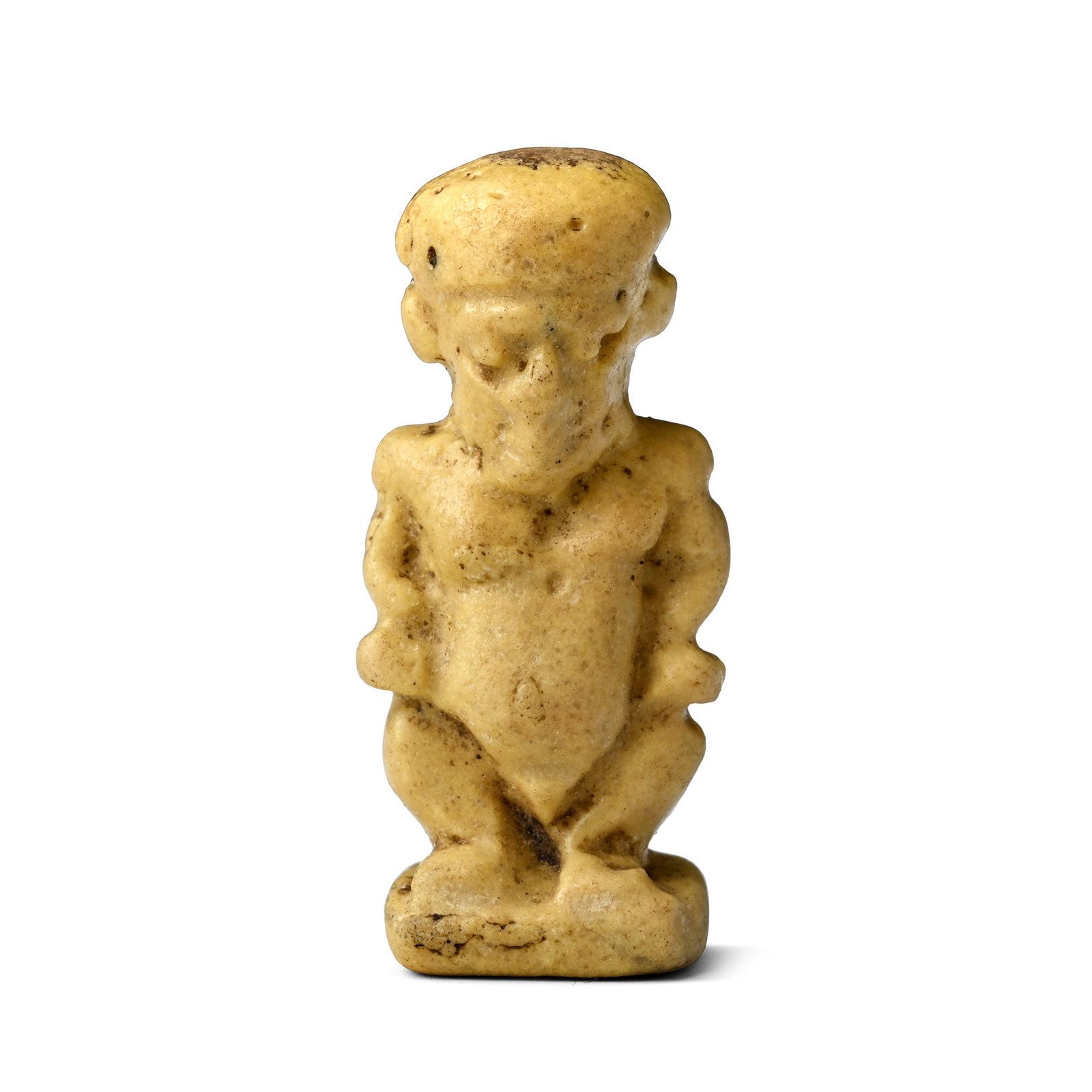 Egyptian Yellow Faience Pataikos Amulet (1 of 1)