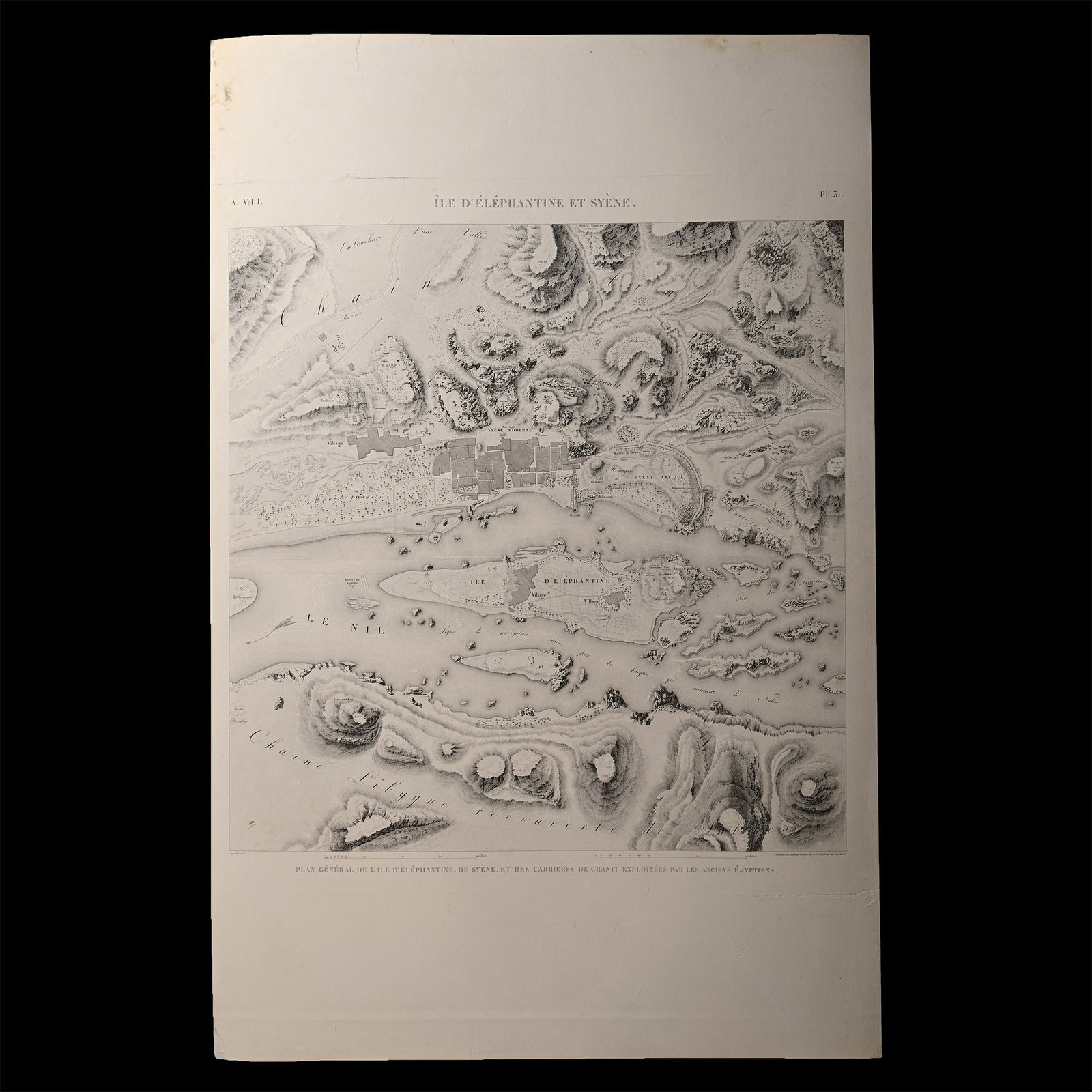 Very Large Egyptian Expedition Lithograph of Elephantine Island (1 of 1)