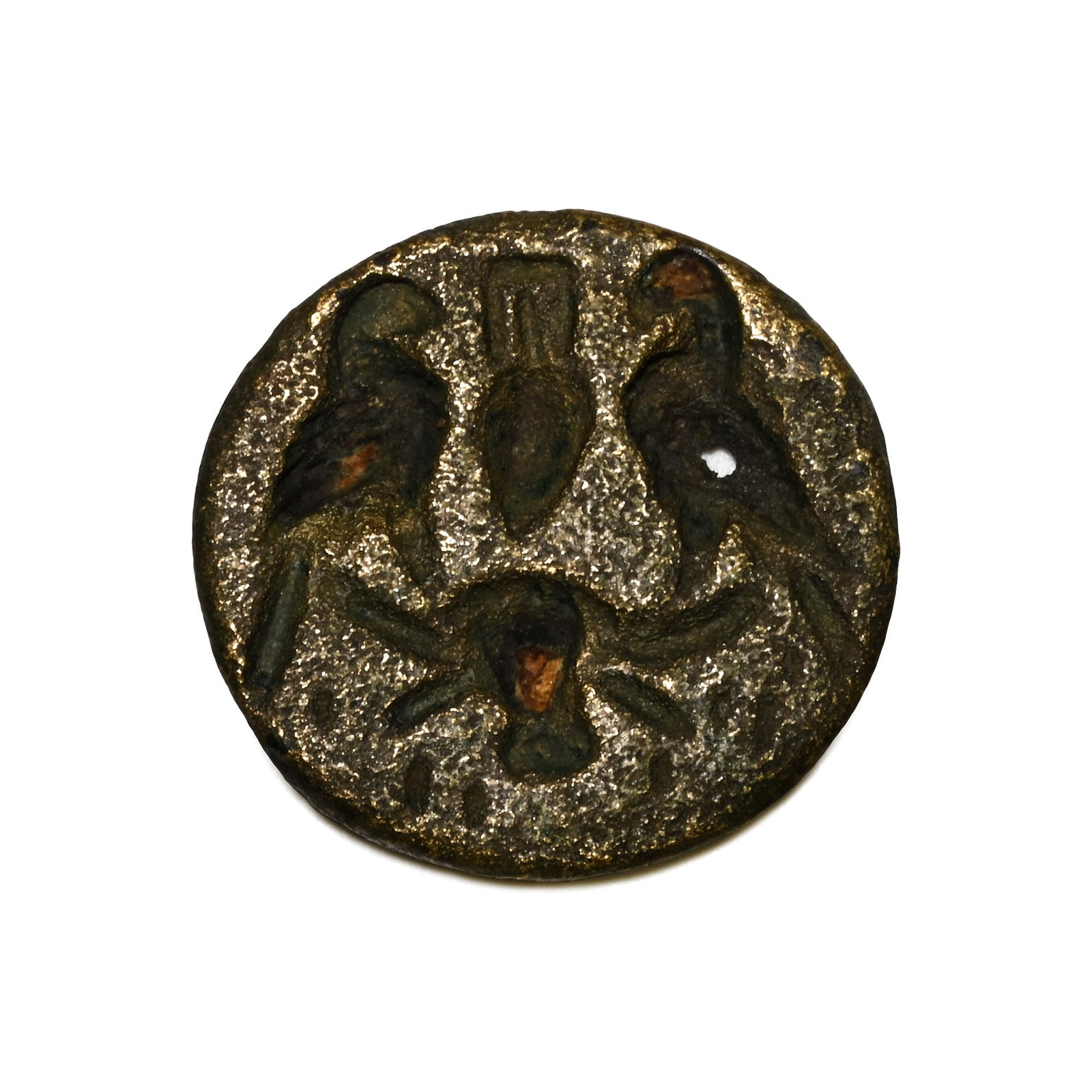 Roman Bronze Intaglio with Bull's Head and Birds (1 of 1)
