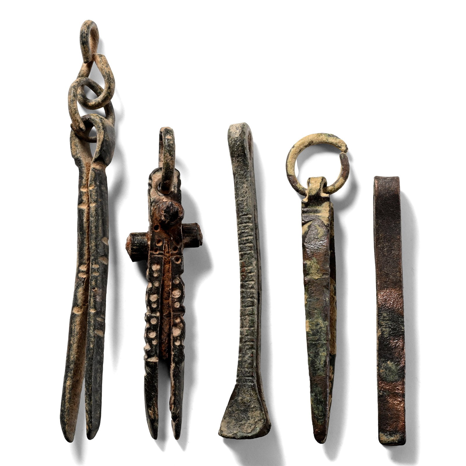 Late Roman Bronze Decorated Tweezer Collection (1 of 1)