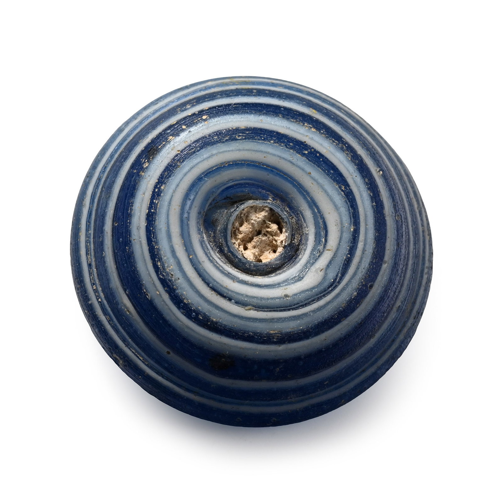 Roman Blue and White Glass Spindle Whorl (1 of 1)