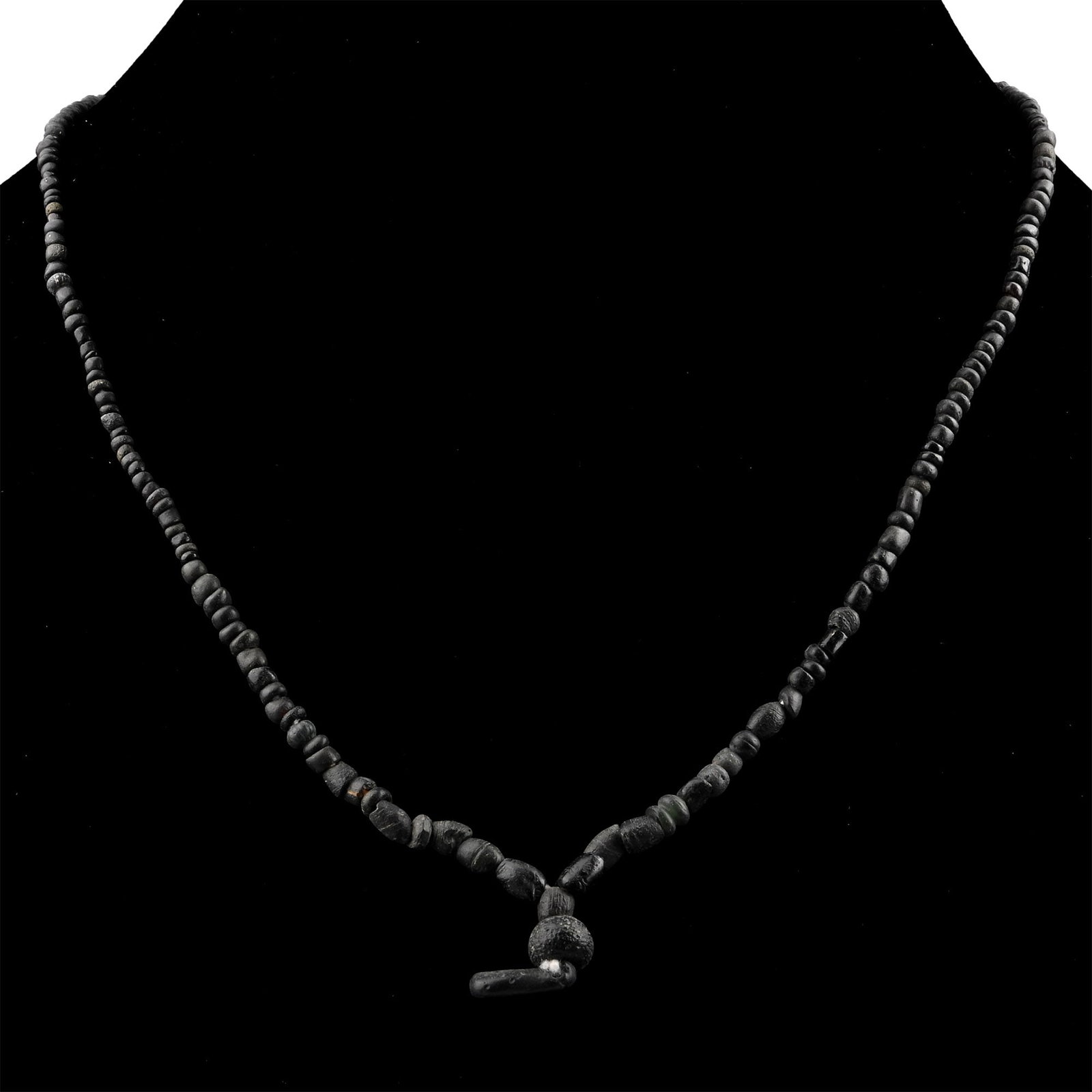 Roman and Other Black Glass Bead Necklace String (1 of 1)