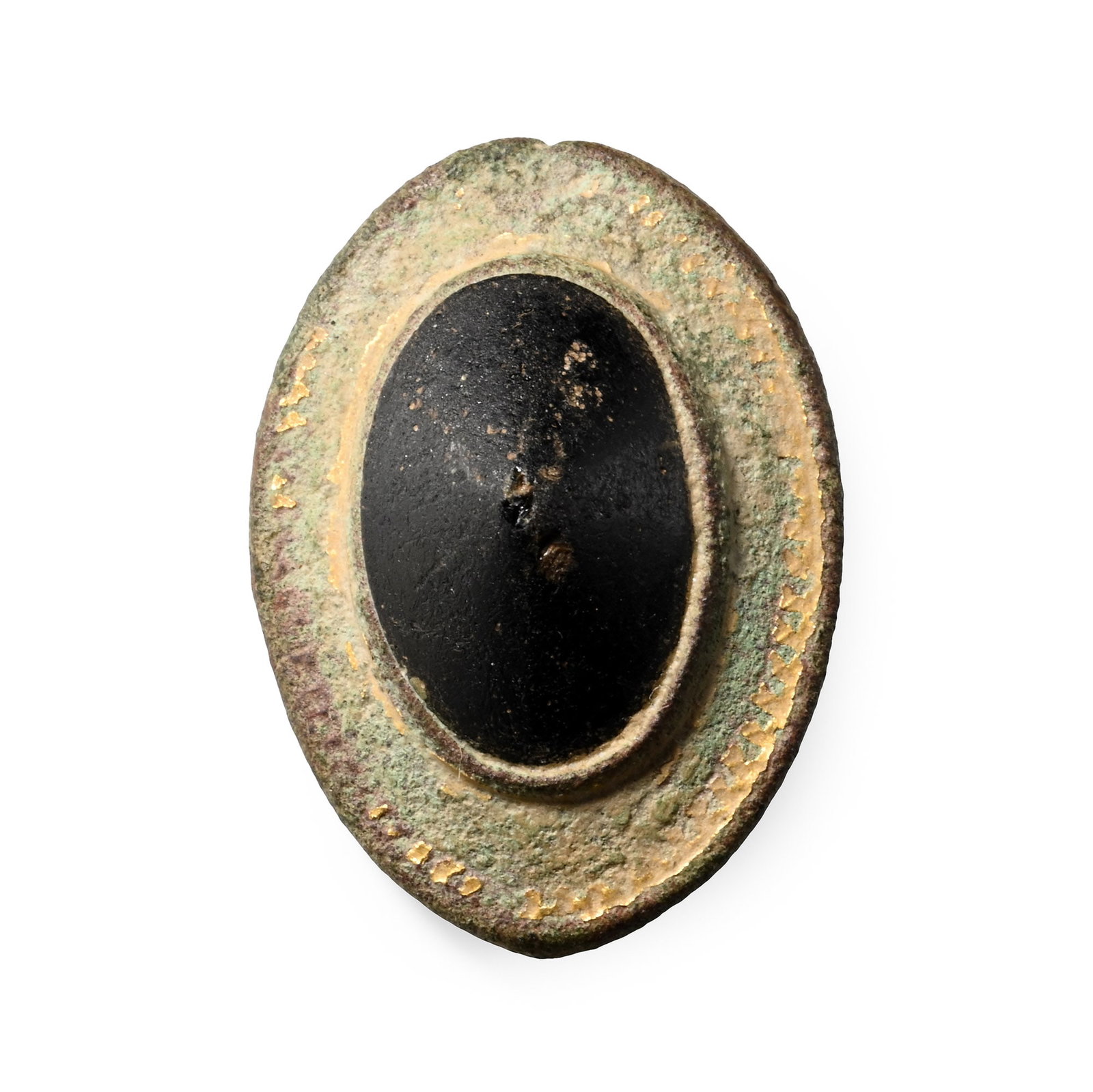 Roman Gilt Bronze Umbonate Plate Brooch with Conical Gem (1 of 1)