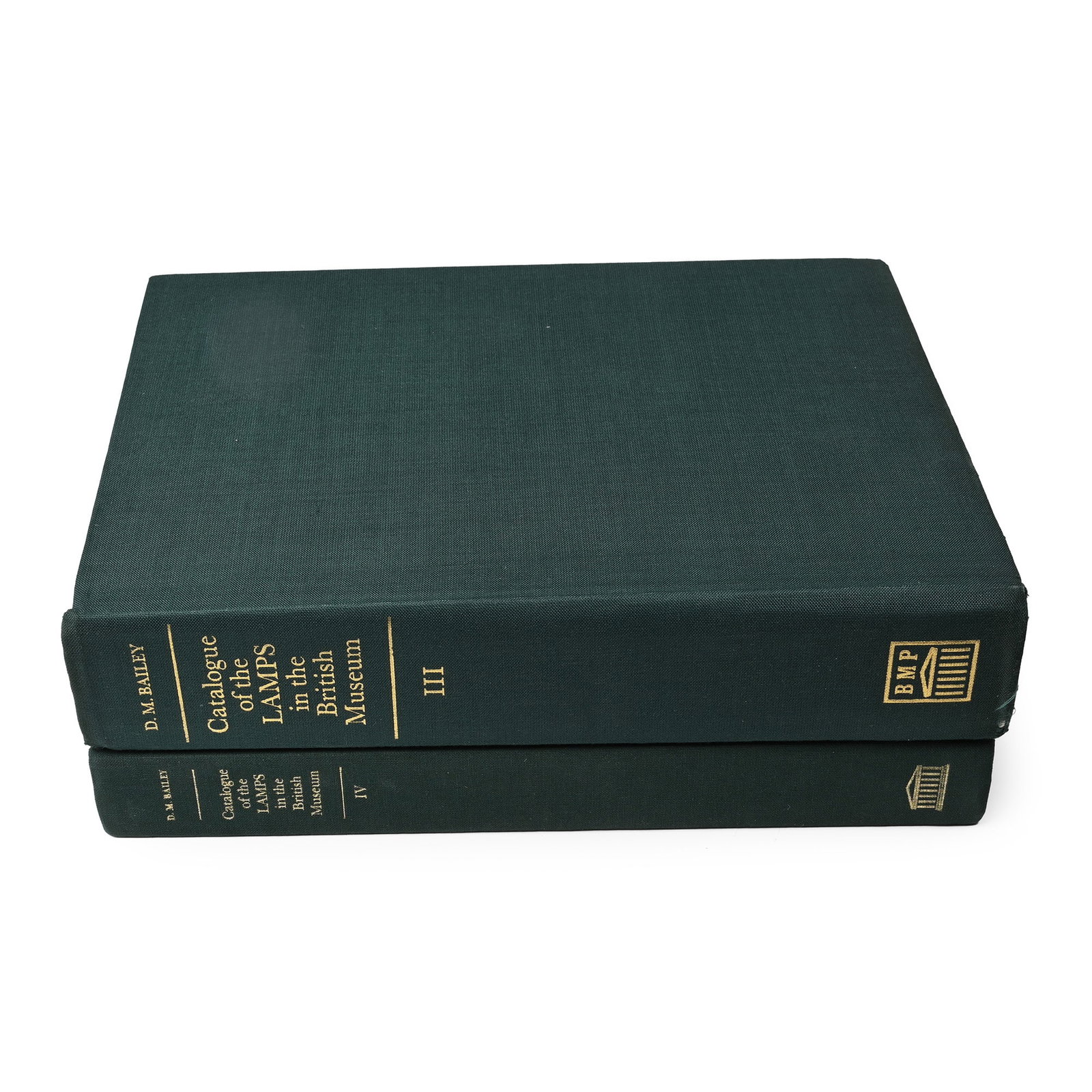 A Catalogue of Lamps in the British Museum, Volumes III & IV - 2 Titles: 1988-1996 A.D. D.M. Bailey - Vol III Roman Provincial Lamps - London, 1988, hardback with cloth covers, 560 pp, 160 monochrome plates; Vol IV Lamps of Metal and Stone and Lampstands - London, 1996, ha