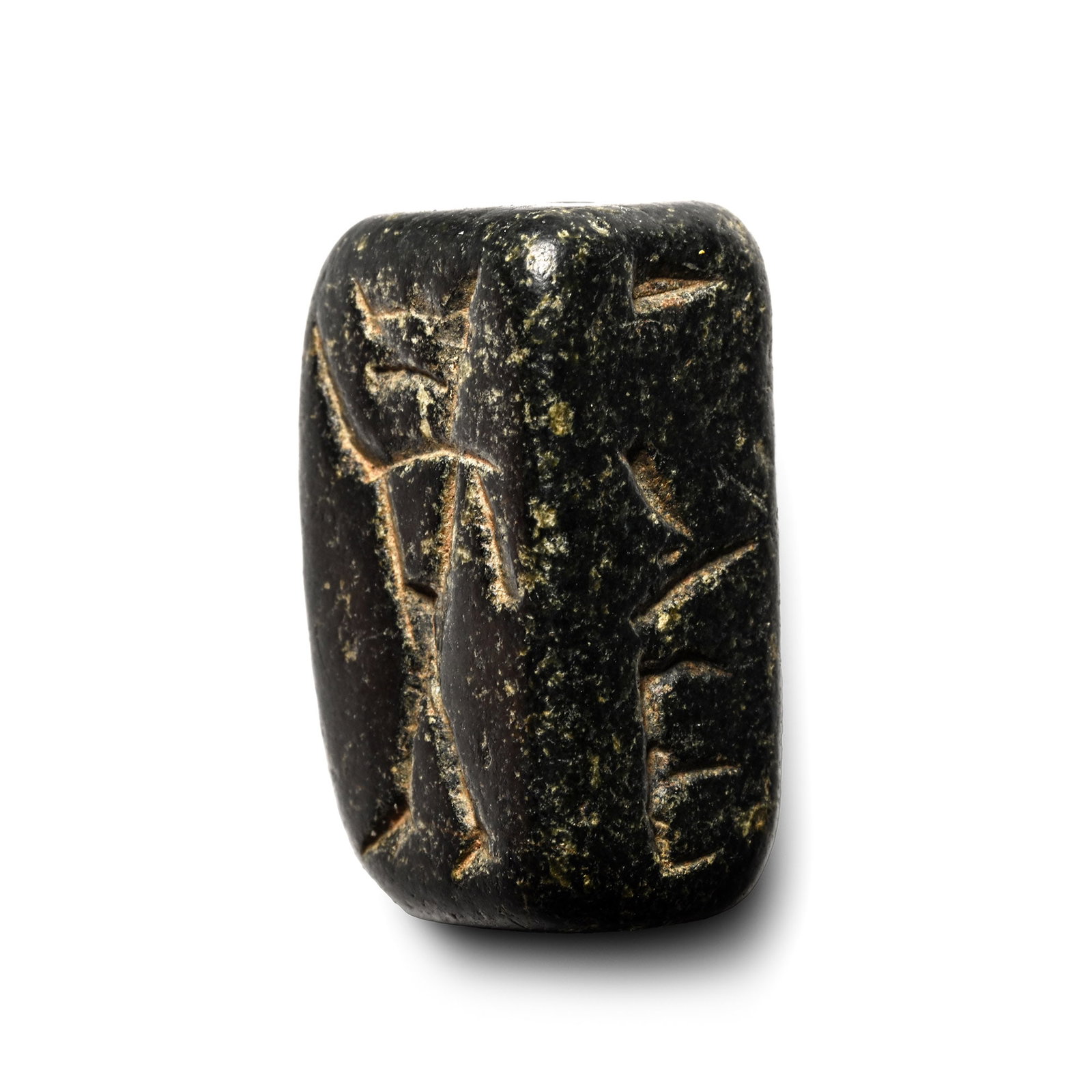 Assyrian Steatite Four-Sided Seal with Figures and Magical Symbols (1 of 4)