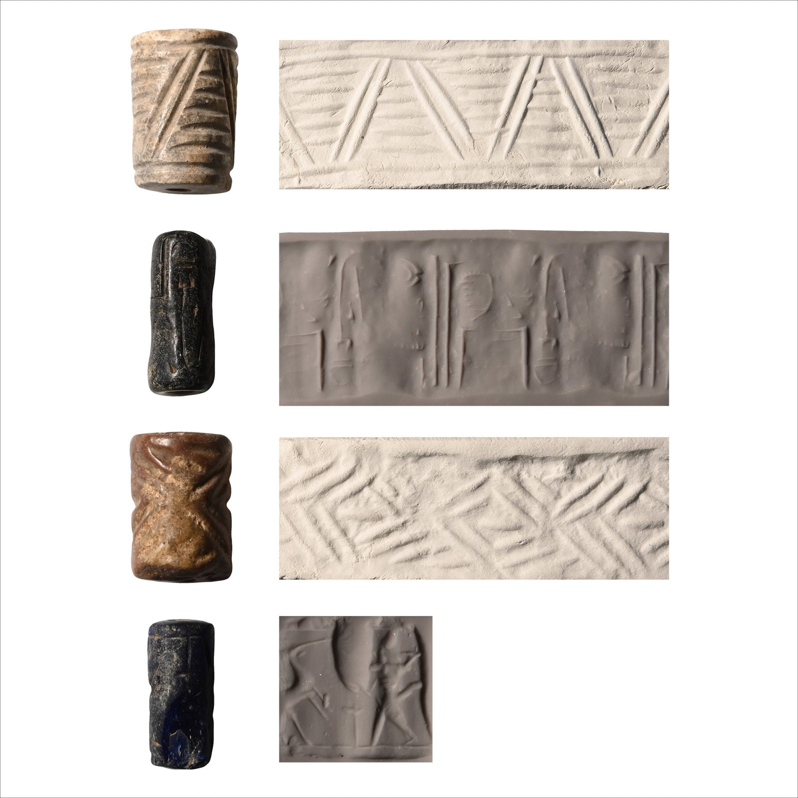 Western Asiatic Stone Cylinder Seal Group (1 of 1)