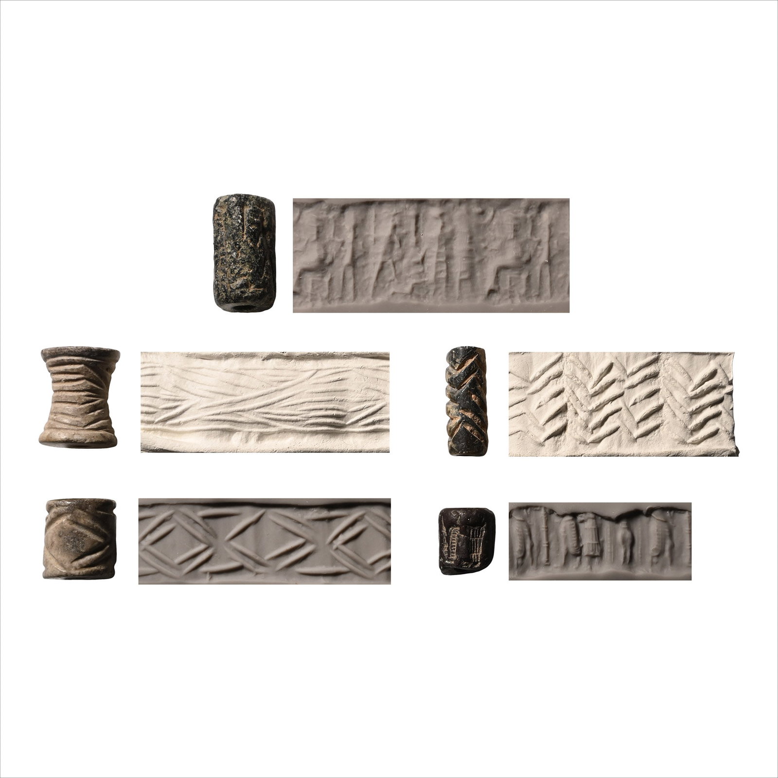 Western Asiatic Stone Cylinder Seal Group (1 of 1)