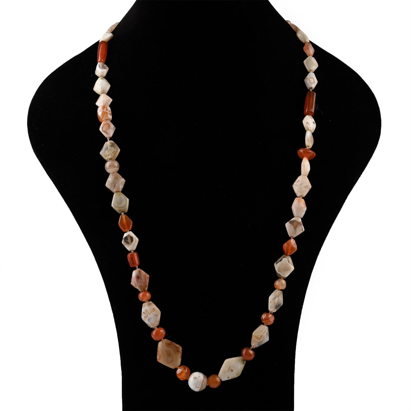 Bactrian Carnelian and Agate Bead Necklace (1 of 1)