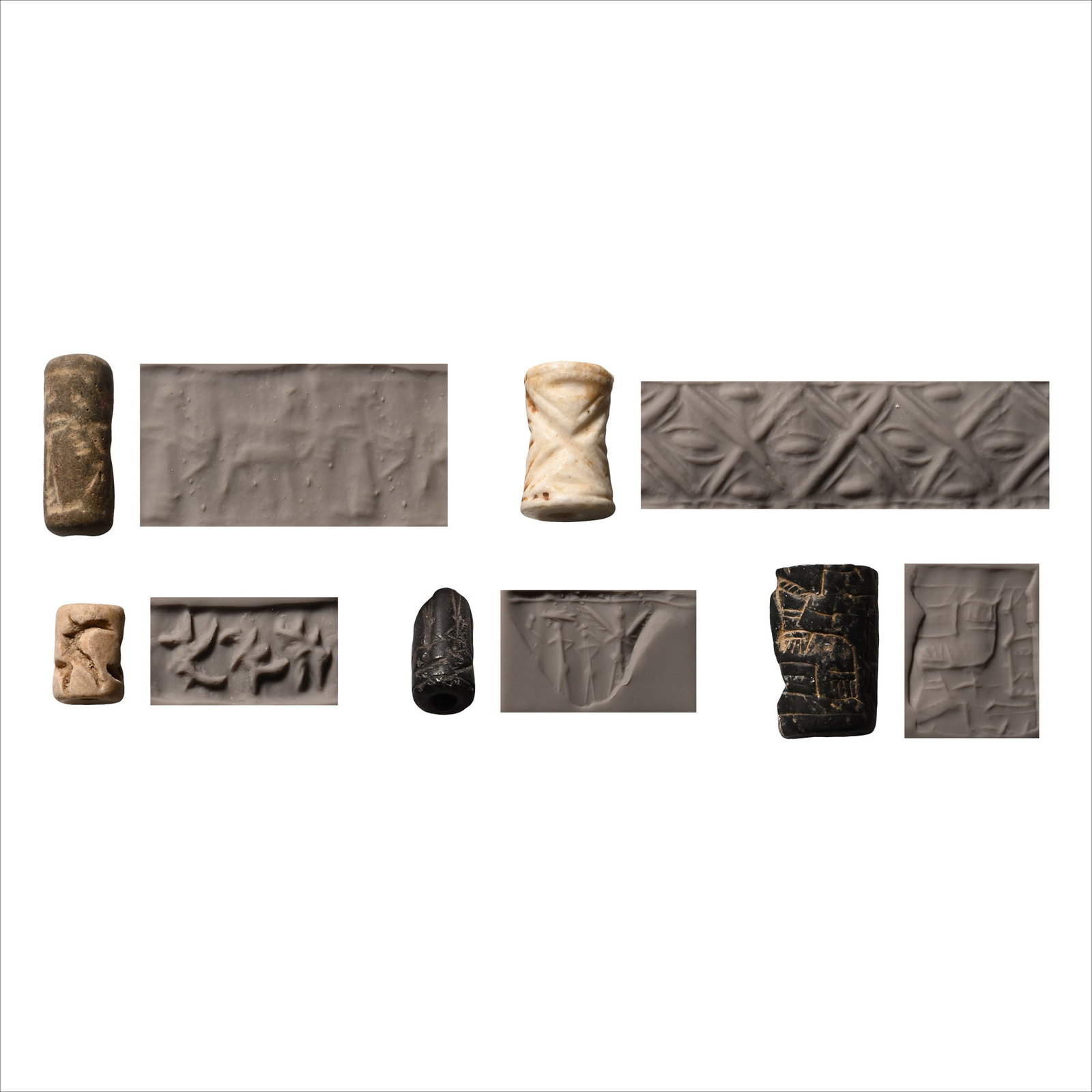 Western Asiatic Stone Cylinder Seal Group (1 of 1)