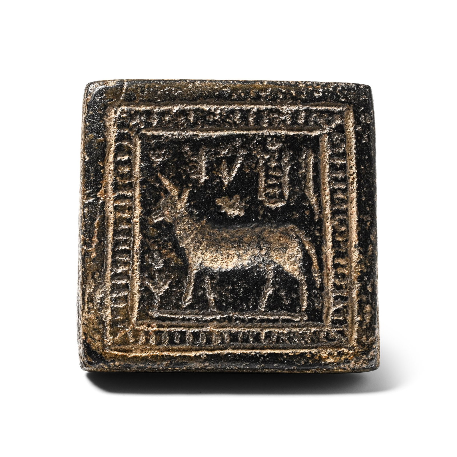 Western Asiatic Stone Stamp Seal with Inscription (1 of 1)