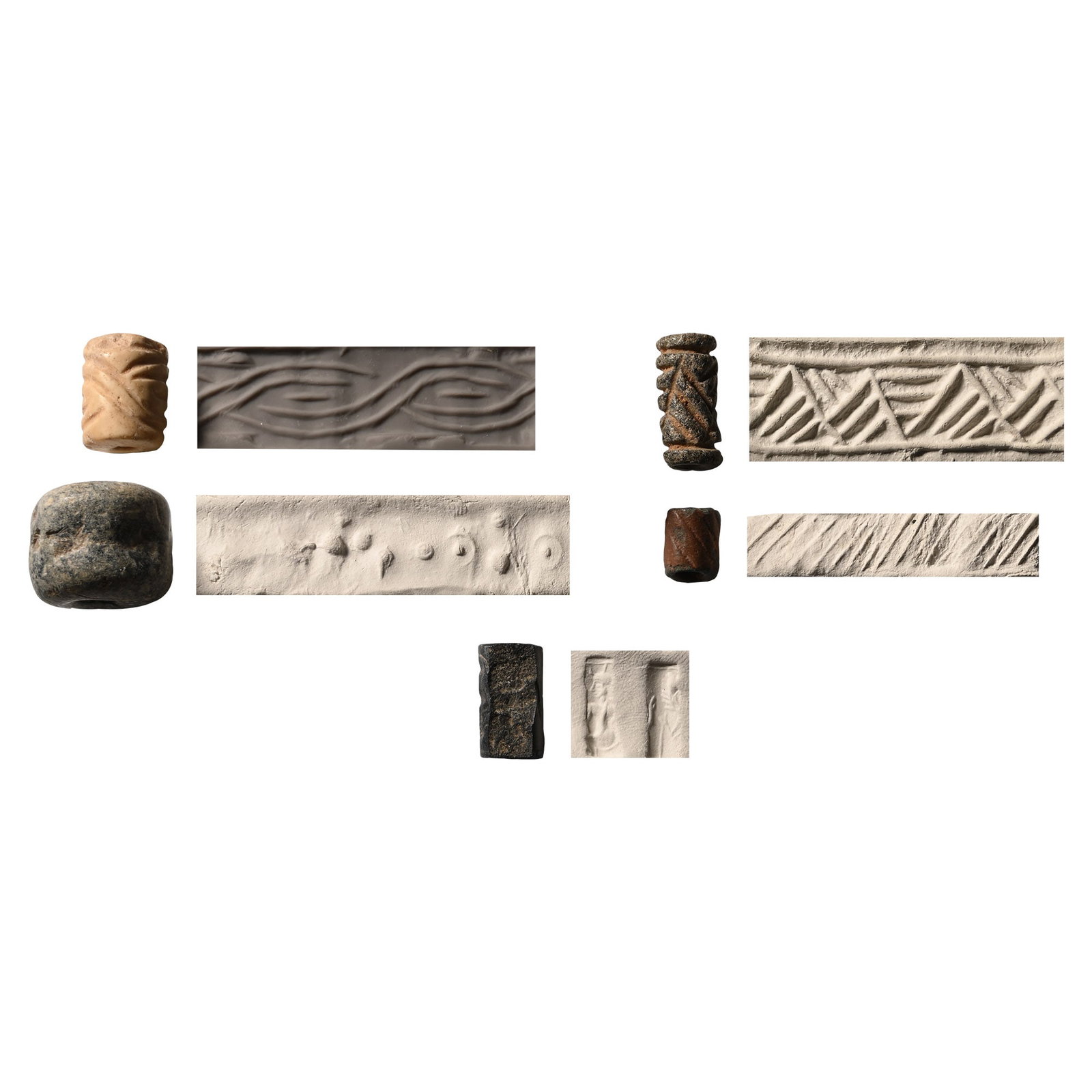Western Asiatic Stone Cylinder Seal Group (1 of 1)
