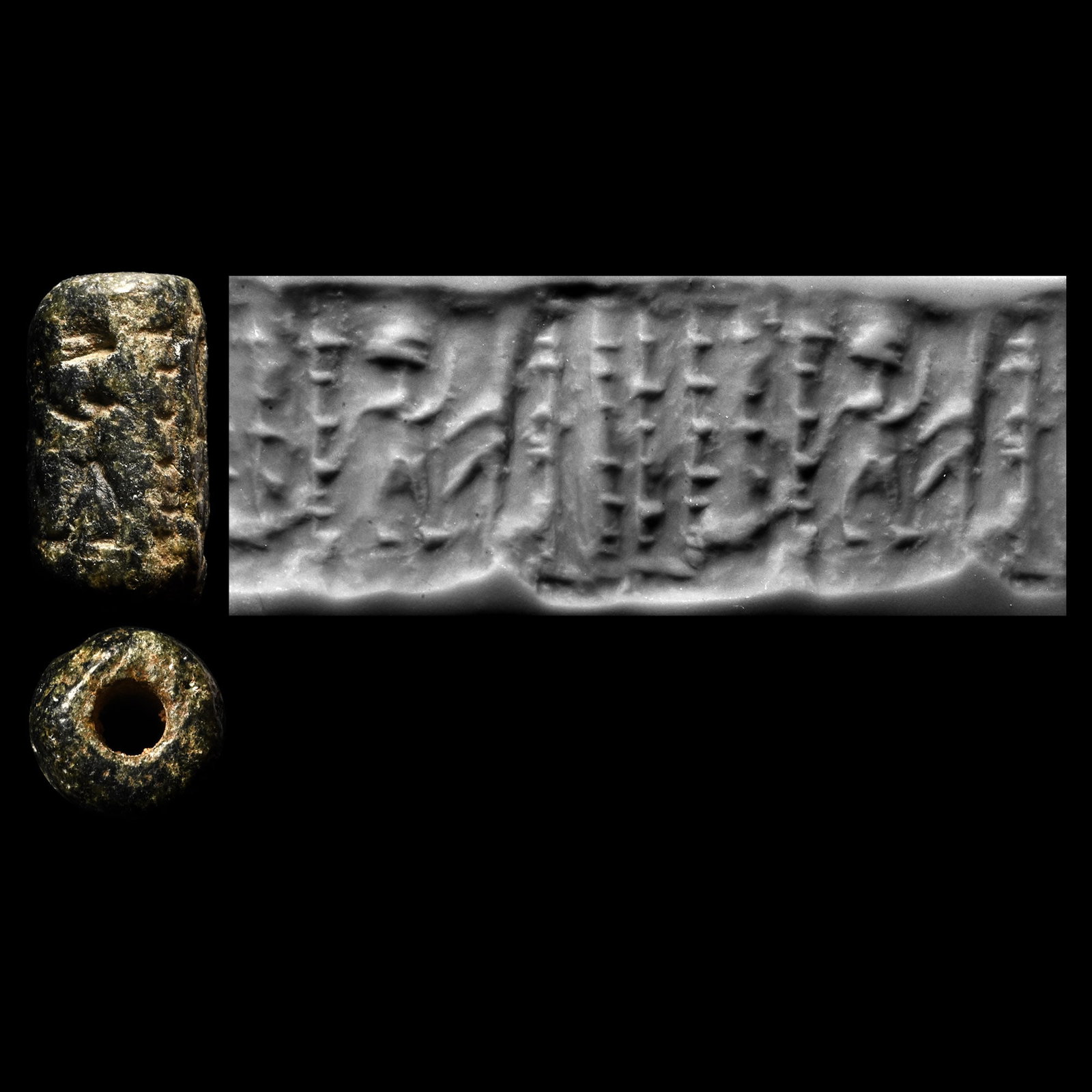 Western Asiatic Steatite Cylinder Seal with Standing Figure (1 of 1)