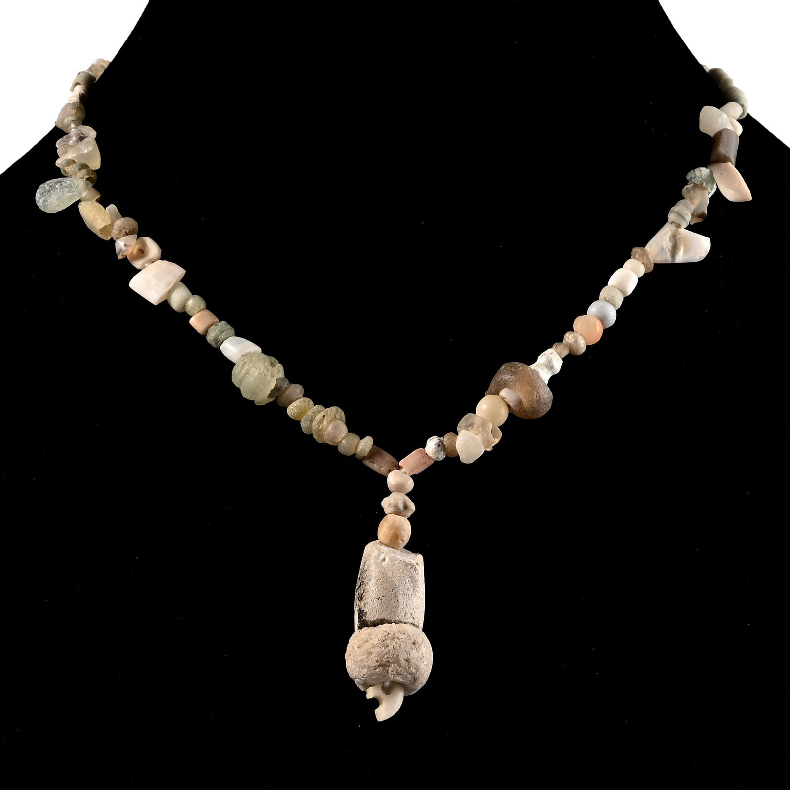 Western Asiatic Cream Glass and Other Bead Necklace String (1 of 1)