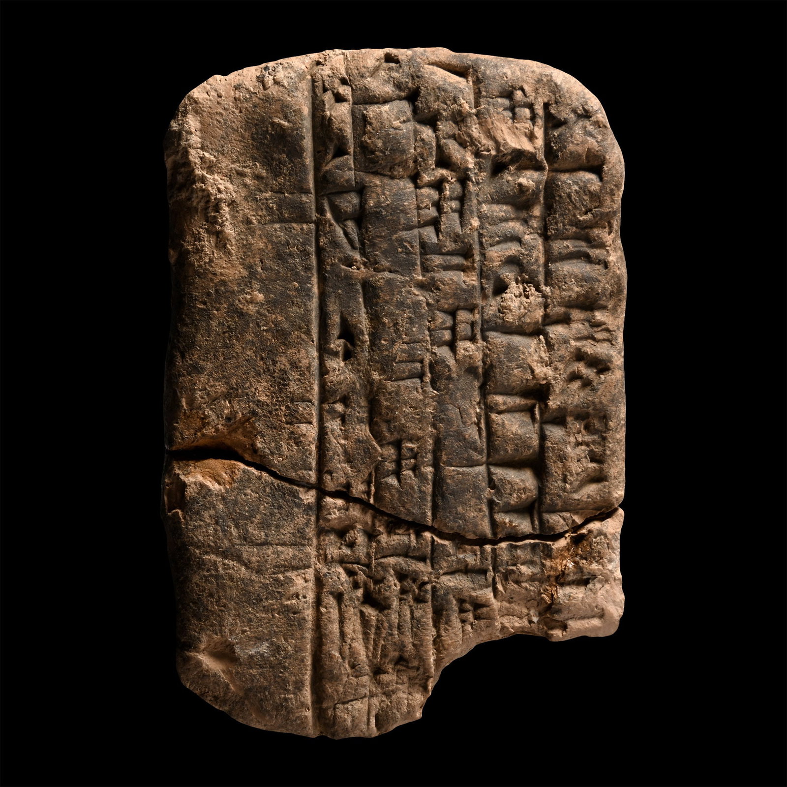 Old Babylonian Cuneiform School Exercise Tablet with Administrative Text (1 of 2)