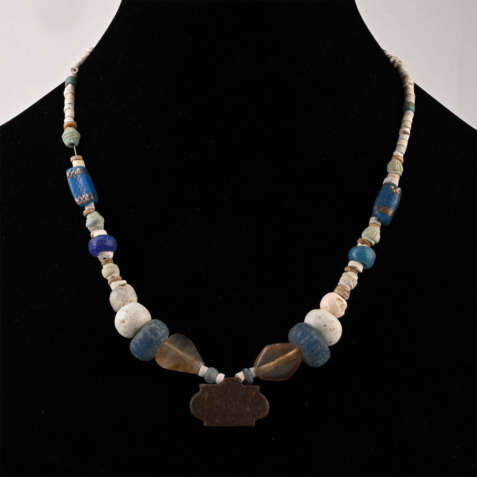 Western Asiatic Stone, Faience and Glass Bead Necklace (1 of 1)