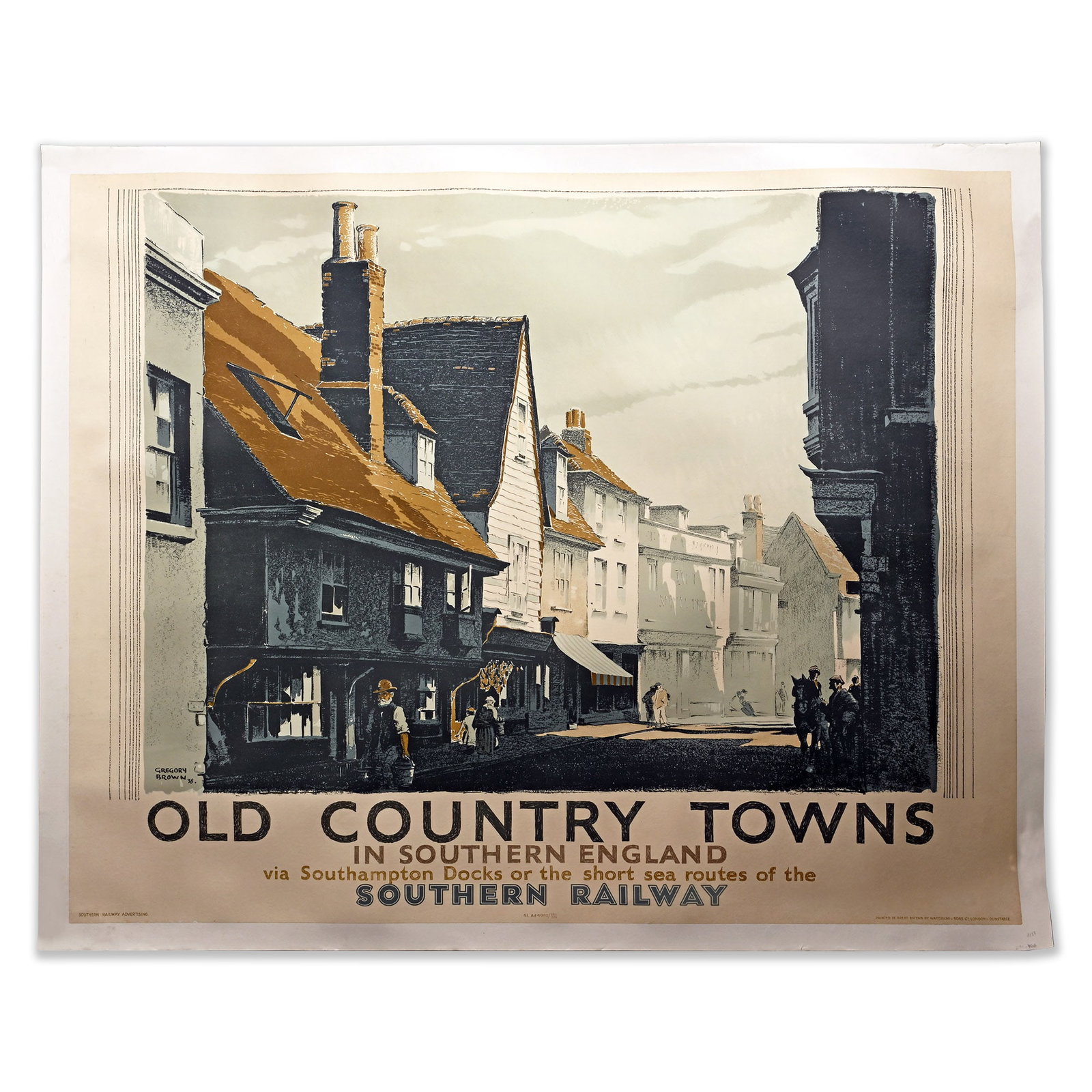 Large Original Railway Poster - Old Country Towns by Gregory Brown (1 of 1)