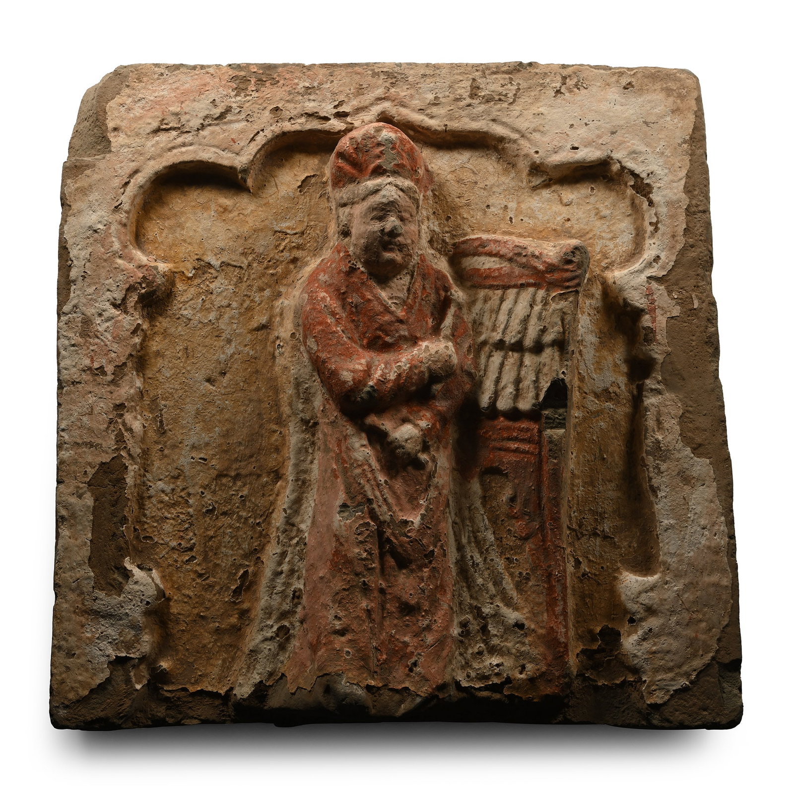 Chinese Song Terracotta Tile with Handprint Signature to Verso (1 of 1)