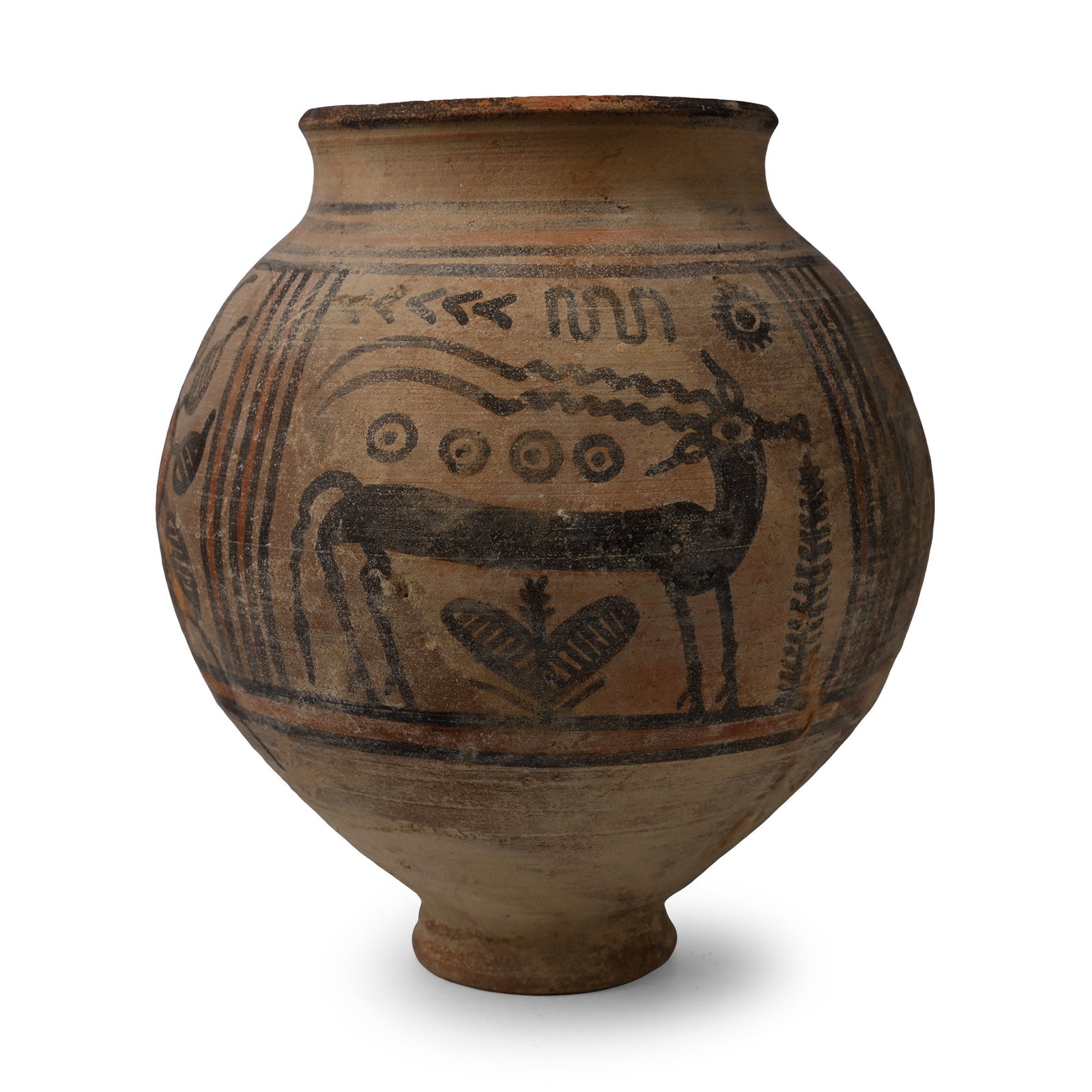 Indus Valley Terracotta Vessel with Antelope and Bird (1 of 2)