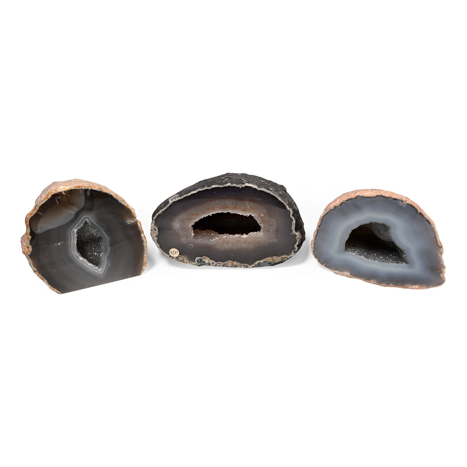 Group of Three [3] Large Cut and Polished Agate Geode Specimens (1 of 1)