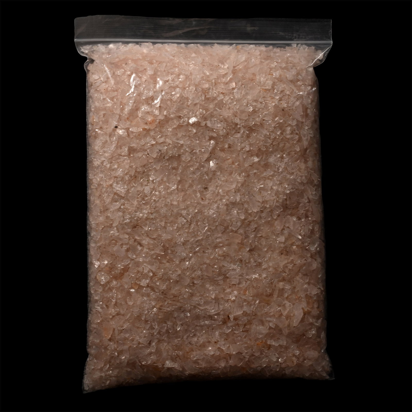 2 Kg of Rose Quartz Fragments: Large quantity of pale pink rose quartz chips. 2 kg total, 1-27 mm (1/8 - 1 in.). [No Reserve] Ex Mineral Imports, London, UK. Gregory, Bottley & Lloyd (Gregory's), Harwich, UK. TimeLine Auctions foll