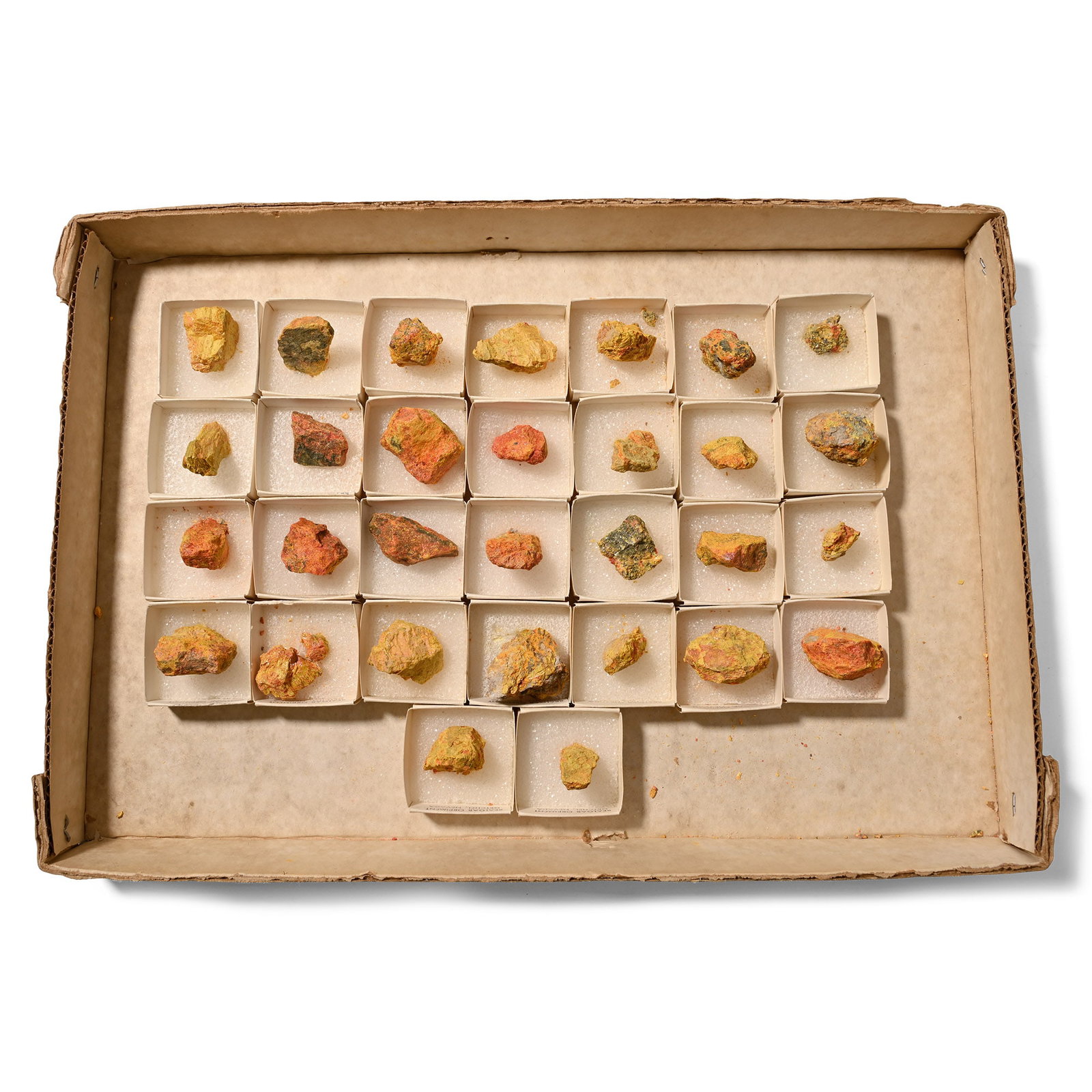 Box of Thirty [30] Individually Boxed and Labelled Realgar Orpiment Specimens (1 of 1)