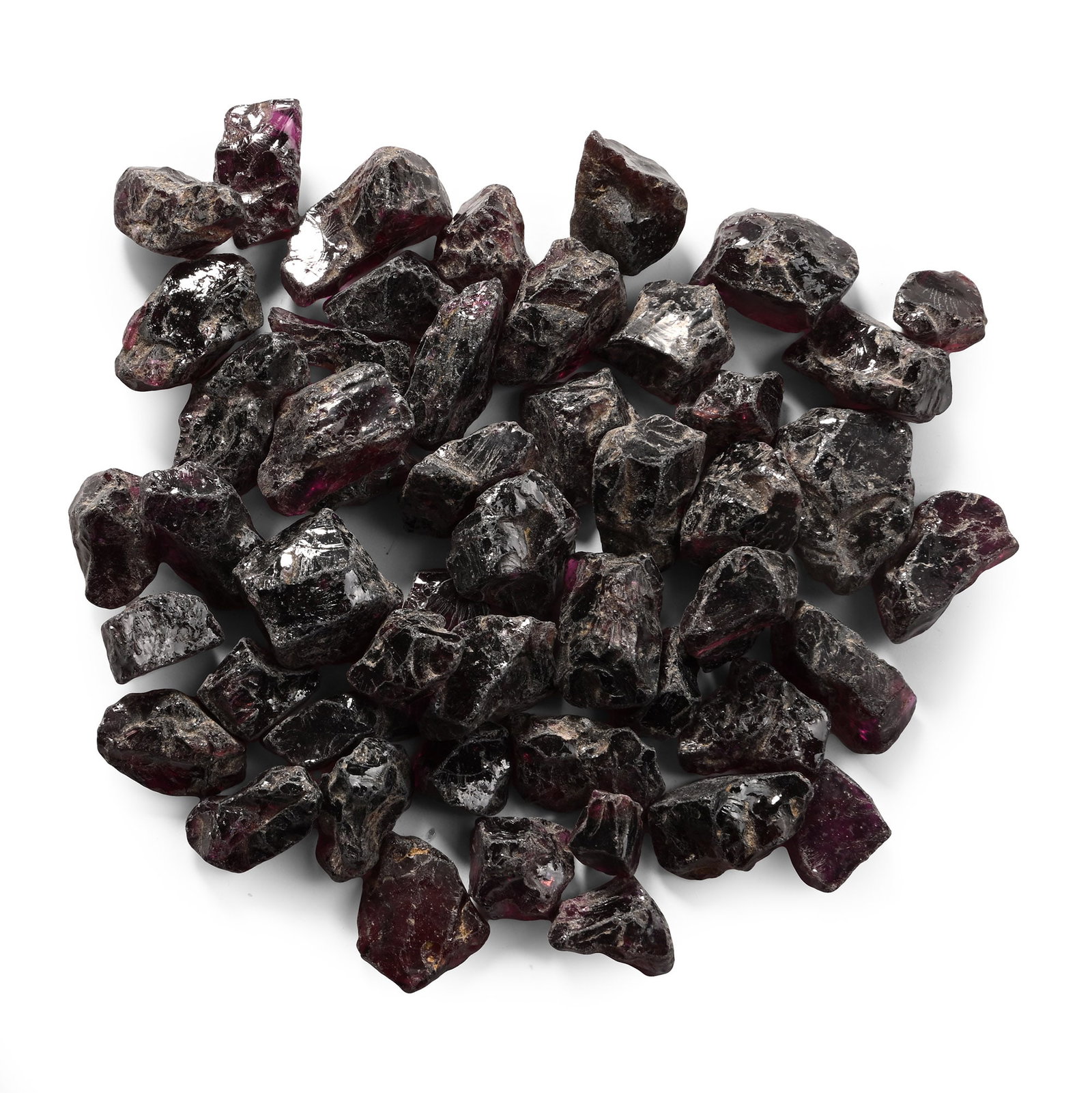 Group of Fifty [50] Natural Rough Garnet Crystals Totalling 250 Carats (1 of 1)