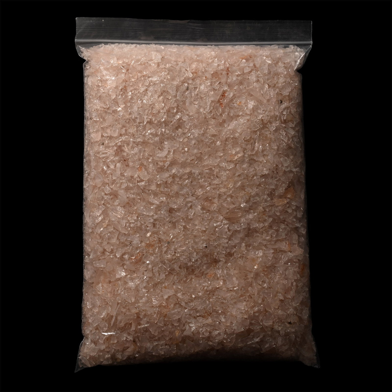 2 Kg of Rose Quartz Fragments: Large quantity of pale pink rose quartz chips. 2 kg total, 1 - 30 mm (1/8 - 1 1/4 in.). [No Reserve] Ex Mineral Imports, London, UK. Gregory, Bottley & Lloyd (Gregory's), Harwich, UK. TimeLine Auction