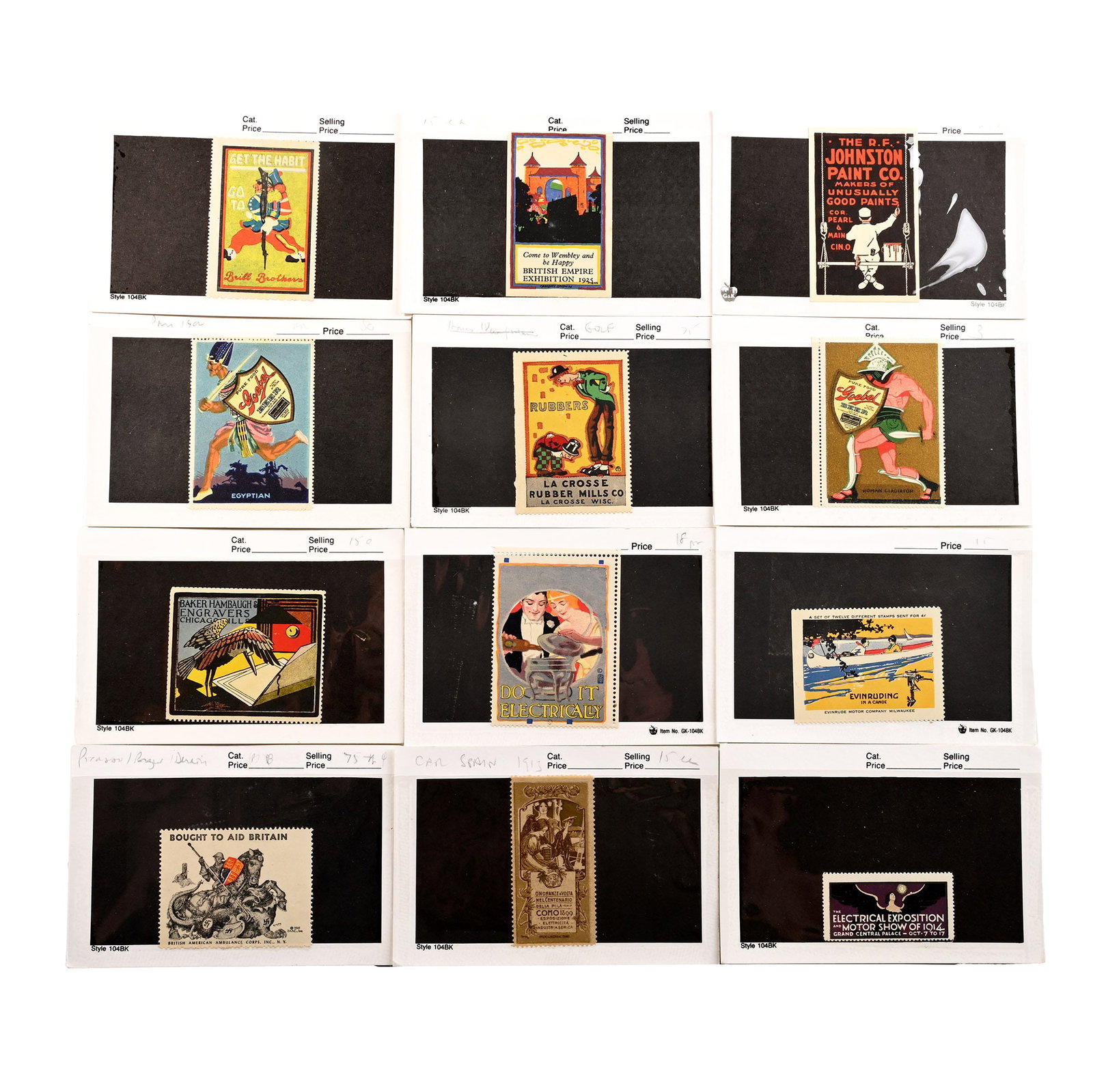 Group of Twelve [12] 'Cinderella' Advertising Stamps (1 of 1)