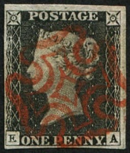 1d Pl.2 'EA' SUPERB USED: Neat 'crisp red MX, 4 good-large margins. Pretty. Acquired on the UK philatelic market. From the property of an English gentleman. TimeLine Auctions follows a rigorous vetting process to ensure the au