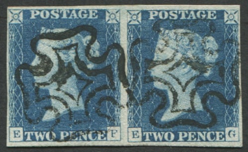 2d Pl.1 'STEEL-BLUE' PAIR 'EF- EG' VFU (1 of 1)