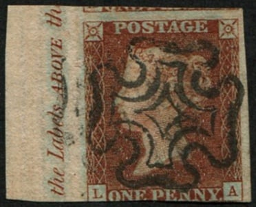 1d from black Pl.2 'LA' (SG 7) (1 of 1)