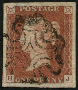 1d Pl.33 'HJ' VFU: Neat black MX, four huge margins. (Spec.BS22). Acquired on the UK philatelic market. From the property of an English gentleman. TimeLine Auctions follows a rigorous vetting process to ensure the authe