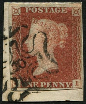 1d Pl.40 'JI' 'NO.10' IN MX: Good strike tying fine four margin copy to small piece. Difficult number. (c. ?320). Acquired on the UK philatelic market. From the property of an English gentleman. TimeLine Auctions follows a rigoro