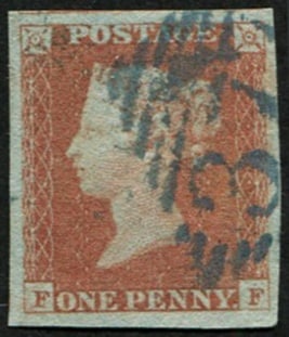 1d Pl.86 'FF' 'BLUE' IRISH DIAMOND: ('377' OF PORTARLINGTON) Fine strike, 4 large margins. Scarce. Acquired on the UK philatelic market. From the property of an English gentleman. TimeLine Auctions follows a rigorous vetting process to 