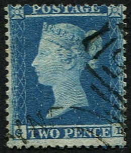 2d SG 23 (Pl.4 'GL') VFU: Light CDS & numeral, most of Queen's head clear. Acquired on the UK philatelic market. From the property of an English gentleman. TimeLine Auctions follows a rigorous vetting process to ensure the aut