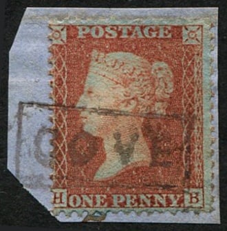 1d SG 29 (Pl.36) SCOTS LOCAL 'COVE' BOXED CANCEL: Complete strike tying to small piece. (Type VIII, scarcity 'G'). Acquired on the UK philatelic market. From the property of an English gentleman. TimeLine Auctions follows a rigorous vetting process t
