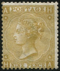 9d SG 110(3) 'DEEP STRAW' MINT: Fresh with small part gum. Lovely colour of this scarce shade. (Seldom seen mint) (Spec.J96/3) (c. ?2800). Acquired on the UK philatelic market. From the property of an English gentleman. TimeLine Auc