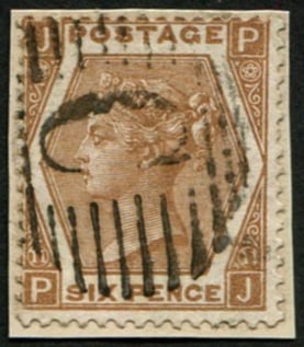 6d SG 122, Pl.11 'DEEP CHESTNUT' 'C' (CONSTANTINOPLE): Good strike tying to small piece. Pretty. Acquired on the UK philatelic market. From the property of an English gentleman. TimeLine Auctions follows a rigorous vetting process to ensure the authentici